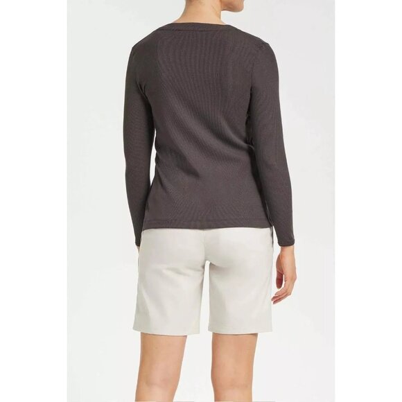 Anatomie Espresso Brown Danielle Button-Up Cardigan Ribbed Size S - Picture 2 of 7